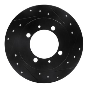 Mitsubishi Space STAR Brake Rotor (1) - Rear Right - R1 Concepts - Drilled & Slotted - Black - `00-`07